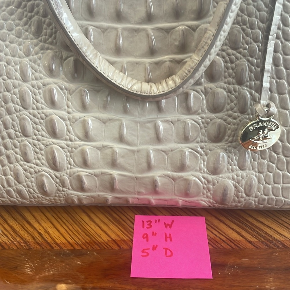 Brahmin Duxbury Riviera Melbourne Satchel Croc embossed clay color leather - Picture 7 of 8